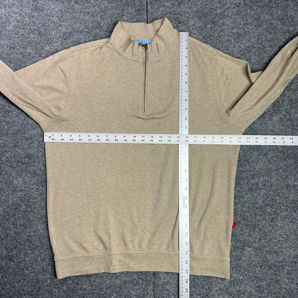 Mountain Khakis Men's Medium‎ Tan Heathered Cotton Quarter Zip Pullover Sweater
